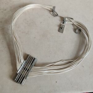 Modernist Multi-Strand Bar Pendant Necklace by Anne-Marie Chagnon